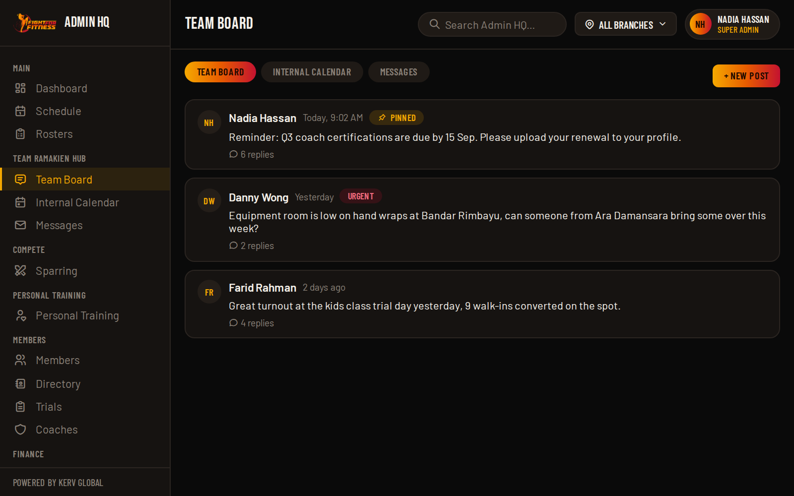 Team Board discussion in Team Ramakien Hub